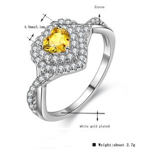 Yellow heart cut CZ tiered ring Size 6-9 1009